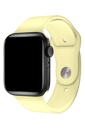 Apple Watch Uyumlu Silikon Spor Kordon Kozmik Sarı  bikordon
