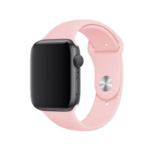 Apple Watch Uyumlu Silikon Spor Kordon Kum Pembe  bikordon