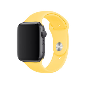 Apple Watch Uyumlu Silikon Spor Kordon Pastel Sarı  bikordon