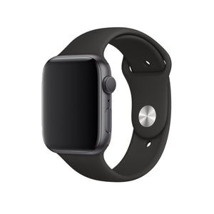 Apple Watch Uyumlu Silikon Spor Kordon Siyah  bikordon