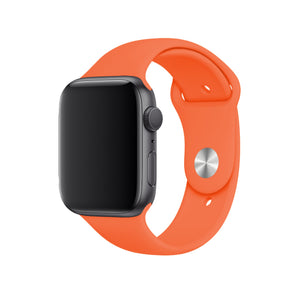 Apple Watch Uyumlu Silikon Spor Kordon Turuncu  bikordon