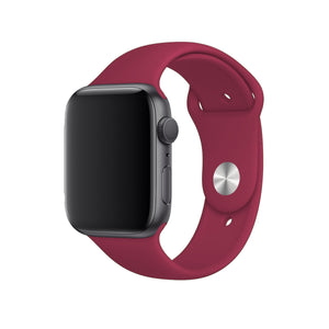 Apple Watch Uyumlu Silikon Spor Kordon Vişne  bikordon