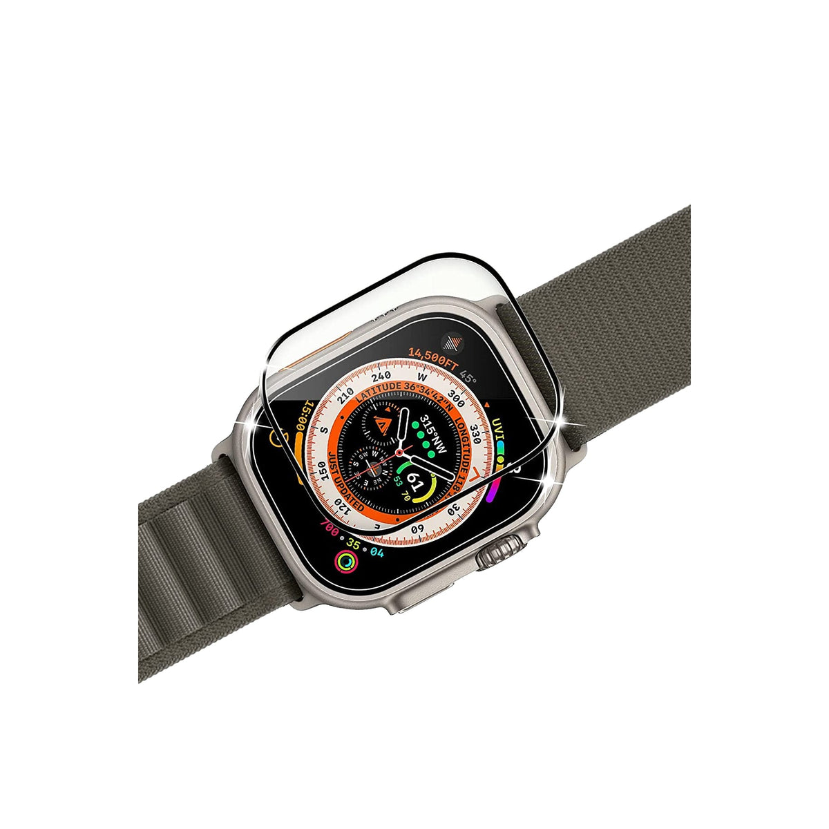 Apple Watch Ultra Uyumlu Ekran Koruyucu Full Yapışkanlı  bikordon