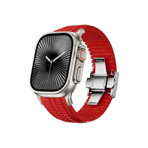 Apple Watch / Ultra Uyumlu AquaLink Kordon Heat Gümüş Toka bikordon