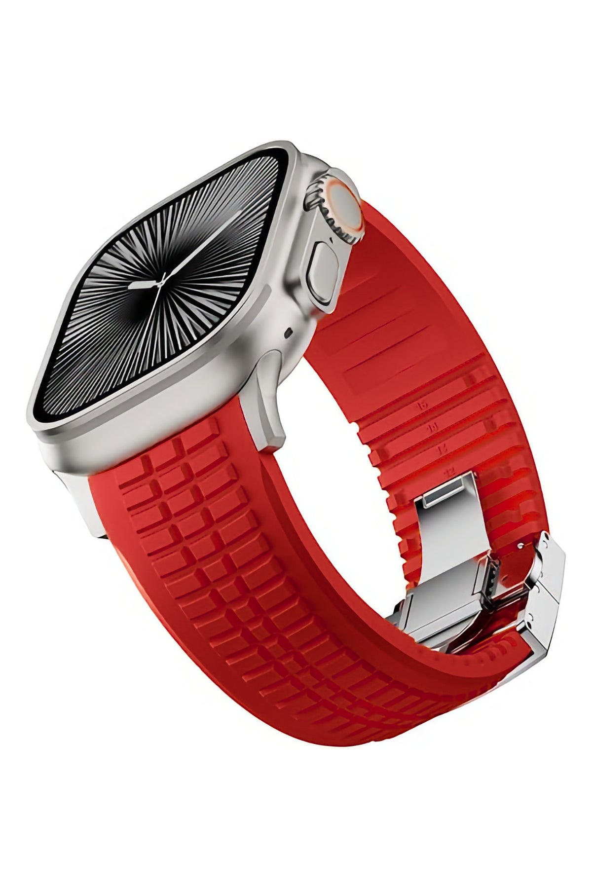 Apple Watch / Ultra Uyumlu AquaLink Kordon Heat Gümüş Toka bikordon