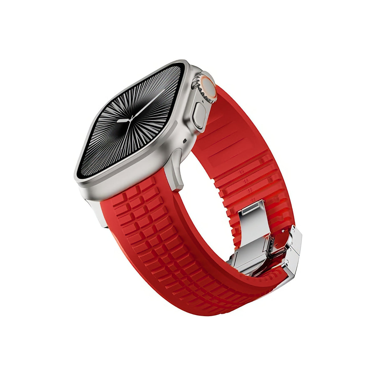 Apple Watch / Ultra Uyumlu AquaLink Kordon Heat Gümüş Toka bikordon