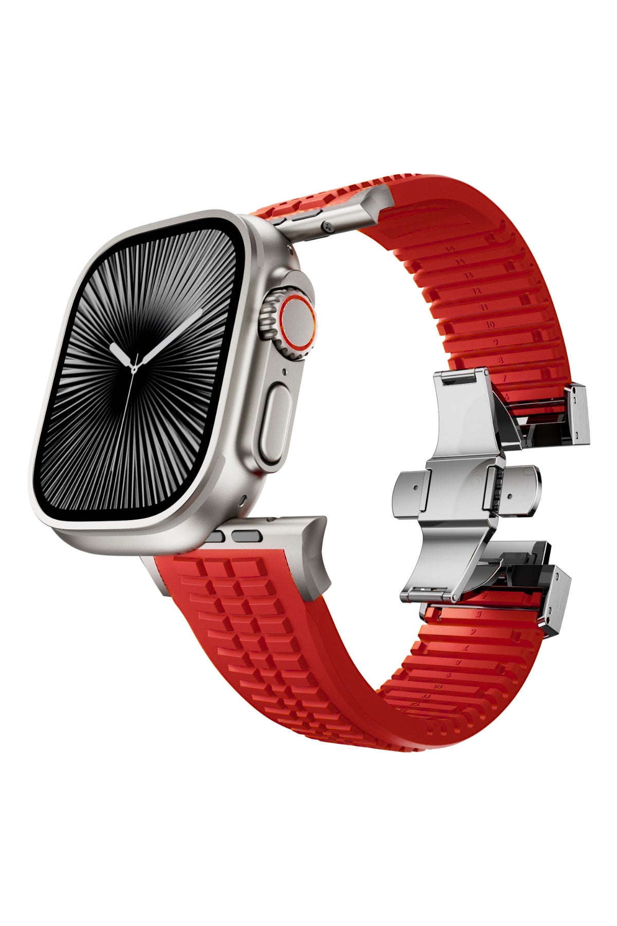 Apple Watch / Ultra Uyumlu AquaLink Kordon Heat Gümüş Toka bikordon