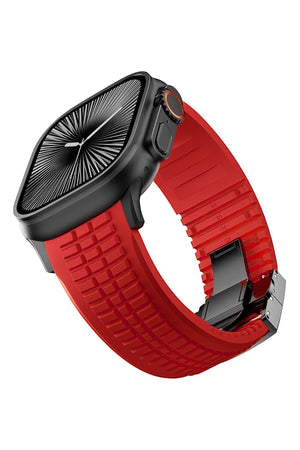 Apple Watch / Ultra Uyumlu AquaLink Kordon Heat Siyah Toka bikordon