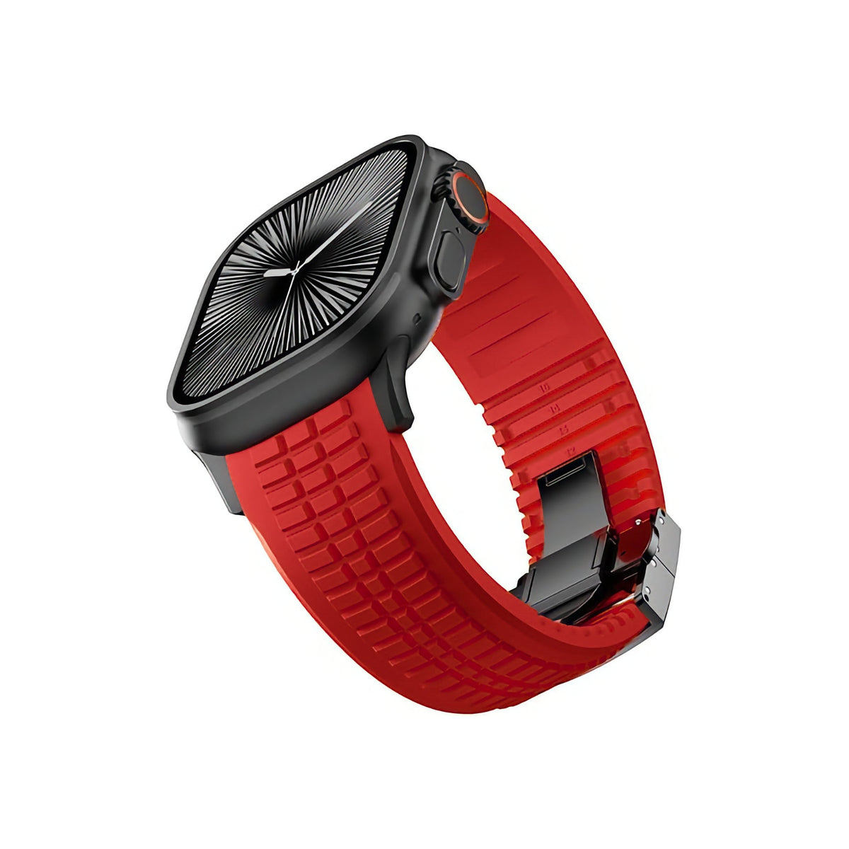 Apple Watch / Ultra Uyumlu AquaLink Kordon Heat Siyah Toka bikordon