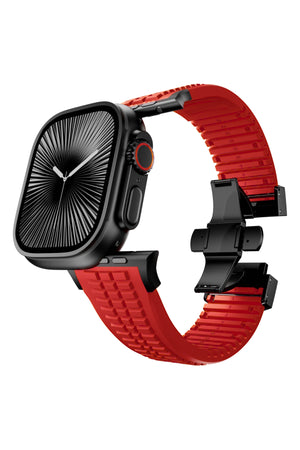 Apple Watch / Ultra Uyumlu AquaLink Kordon Heat Siyah Toka bikordon