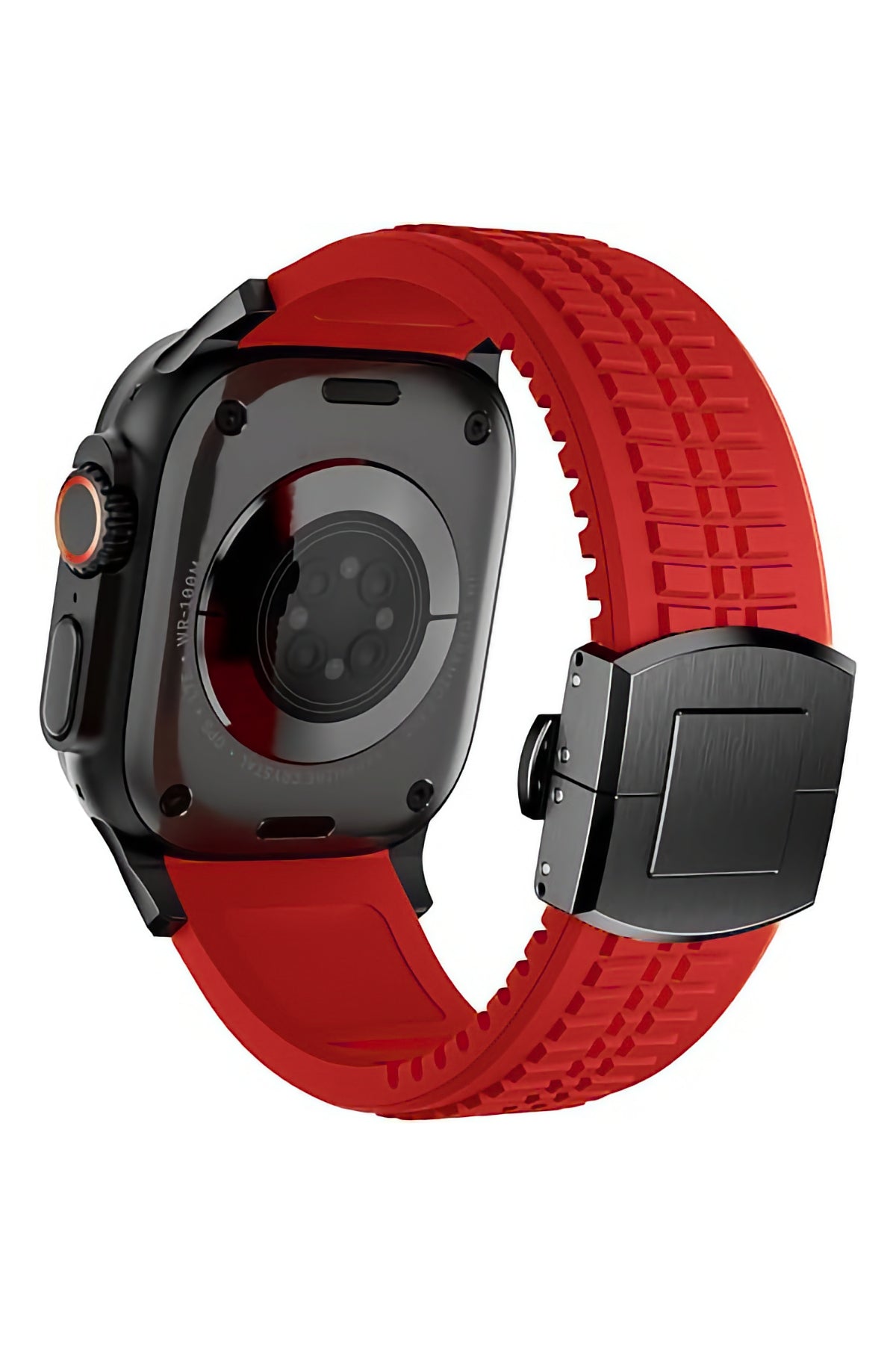 Apple Watch / Ultra Uyumlu AquaLink Kordon Heat Siyah Toka bikordon