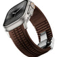 Apple Watch / Ultra Uyumlu AquaLink Kordon Mocha Gümüş Toka bikordon