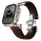 Apple Watch / Ultra Uyumlu AquaLink Kordon Mocha Gümüş Toka bikordon