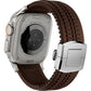 Apple Watch / Ultra Uyumlu AquaLink Kordon Mocha Gümüş Toka bikordon