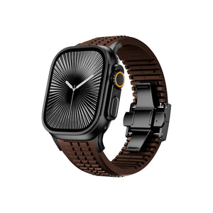 Apple Watch / Ultra Uyumlu AquaLink Kordon Mocha Siyah Toka bikordon