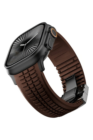 Apple Watch / Ultra Uyumlu AquaLink Kordon Mocha Siyah Toka bikordon