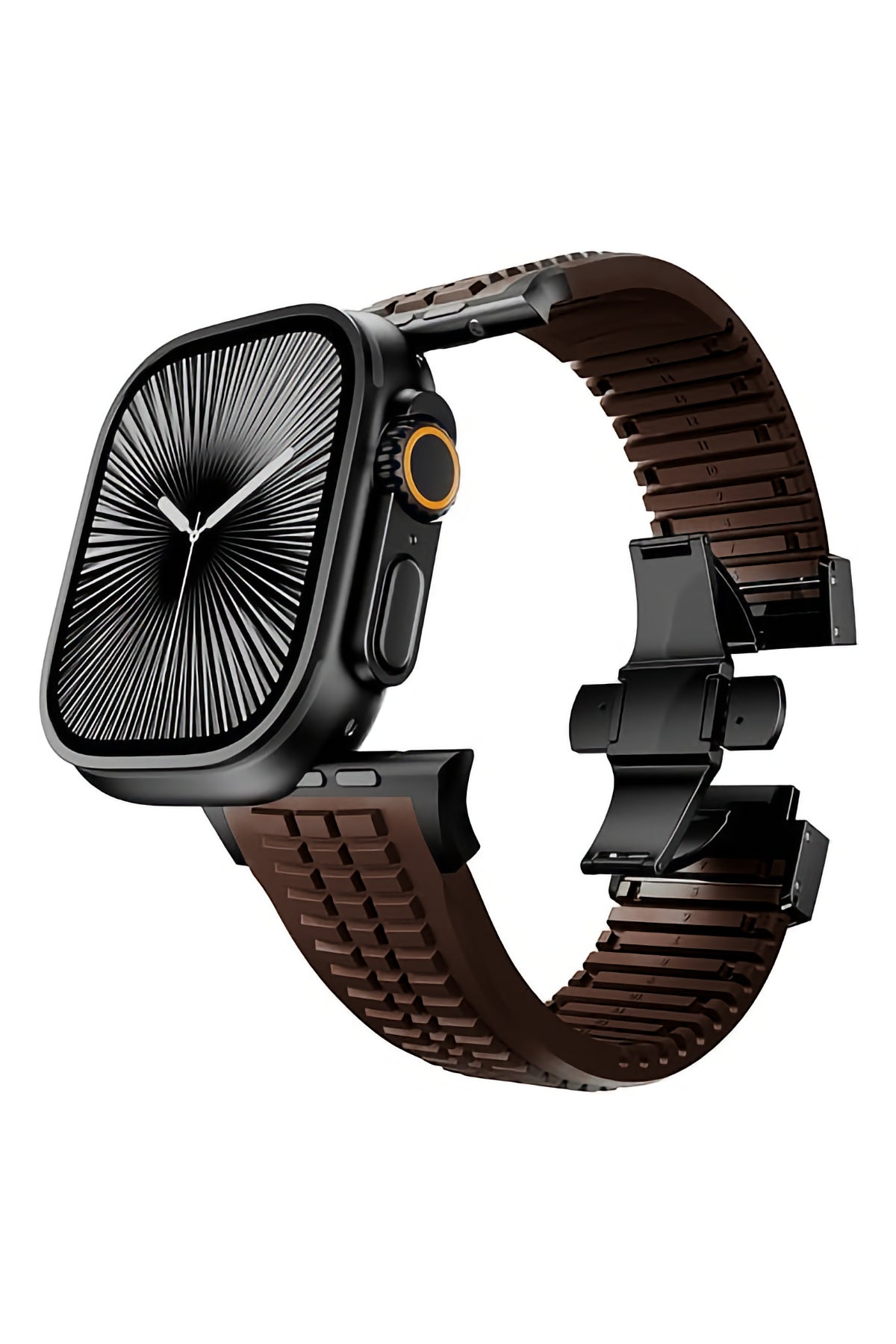 Apple Watch / Ultra Uyumlu AquaLink Kordon Mocha Siyah Toka bikordon