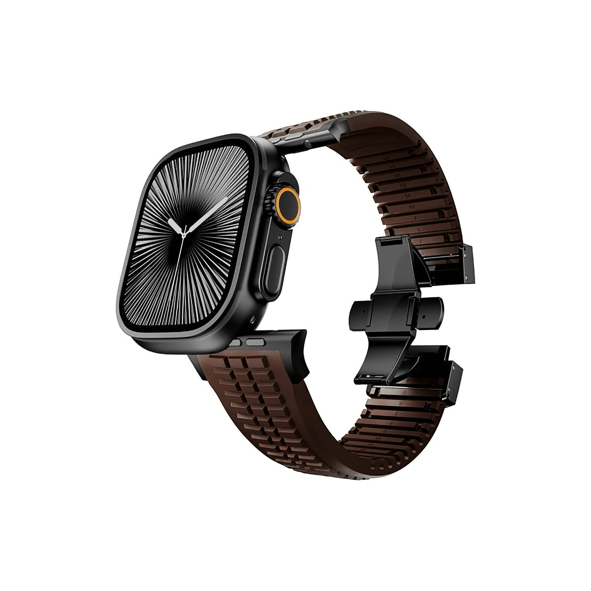 Apple Watch / Ultra Uyumlu AquaLink Kordon Mocha Siyah Toka bikordon