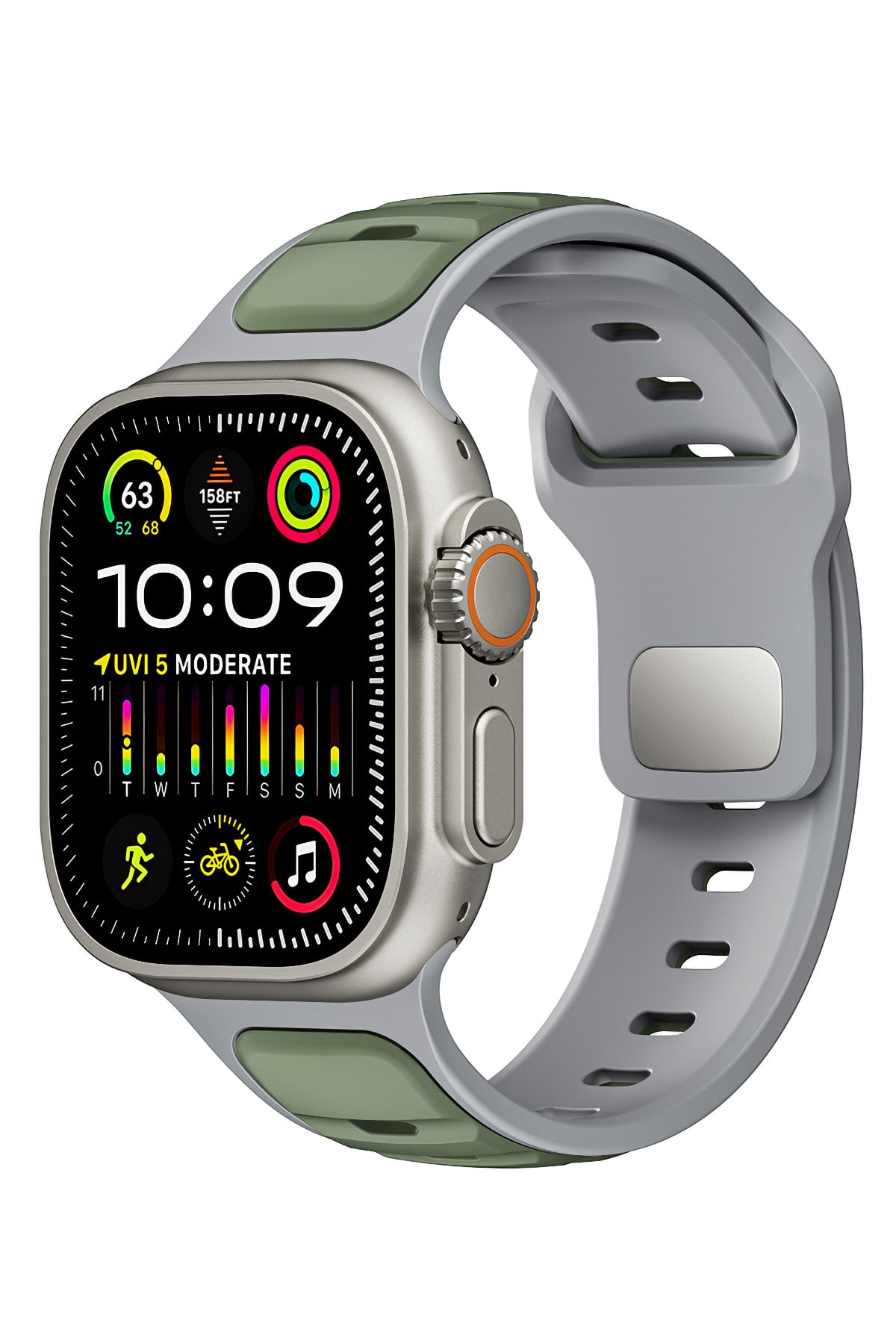 Apple Watch Ultra Uyumlu Dualflex Kordon Alpinefog bikordon
