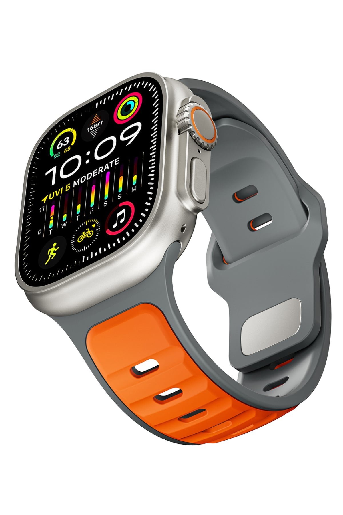 Apple Watch Ultra Uyumlu Dualflex Kordon Ambersteel bikordon