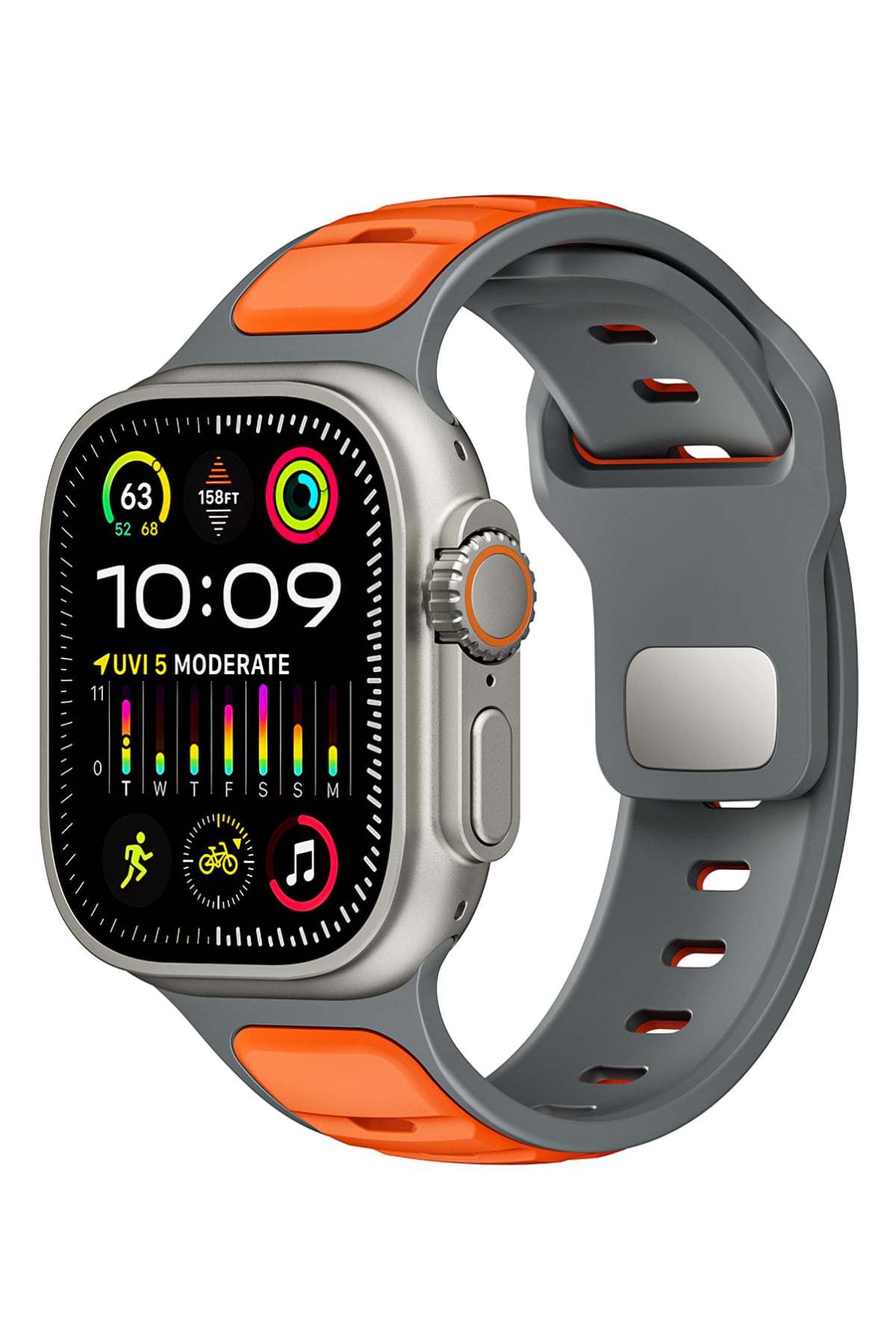 Apple Watch Ultra Uyumlu Dualflex Kordon Ambersteel bikordon