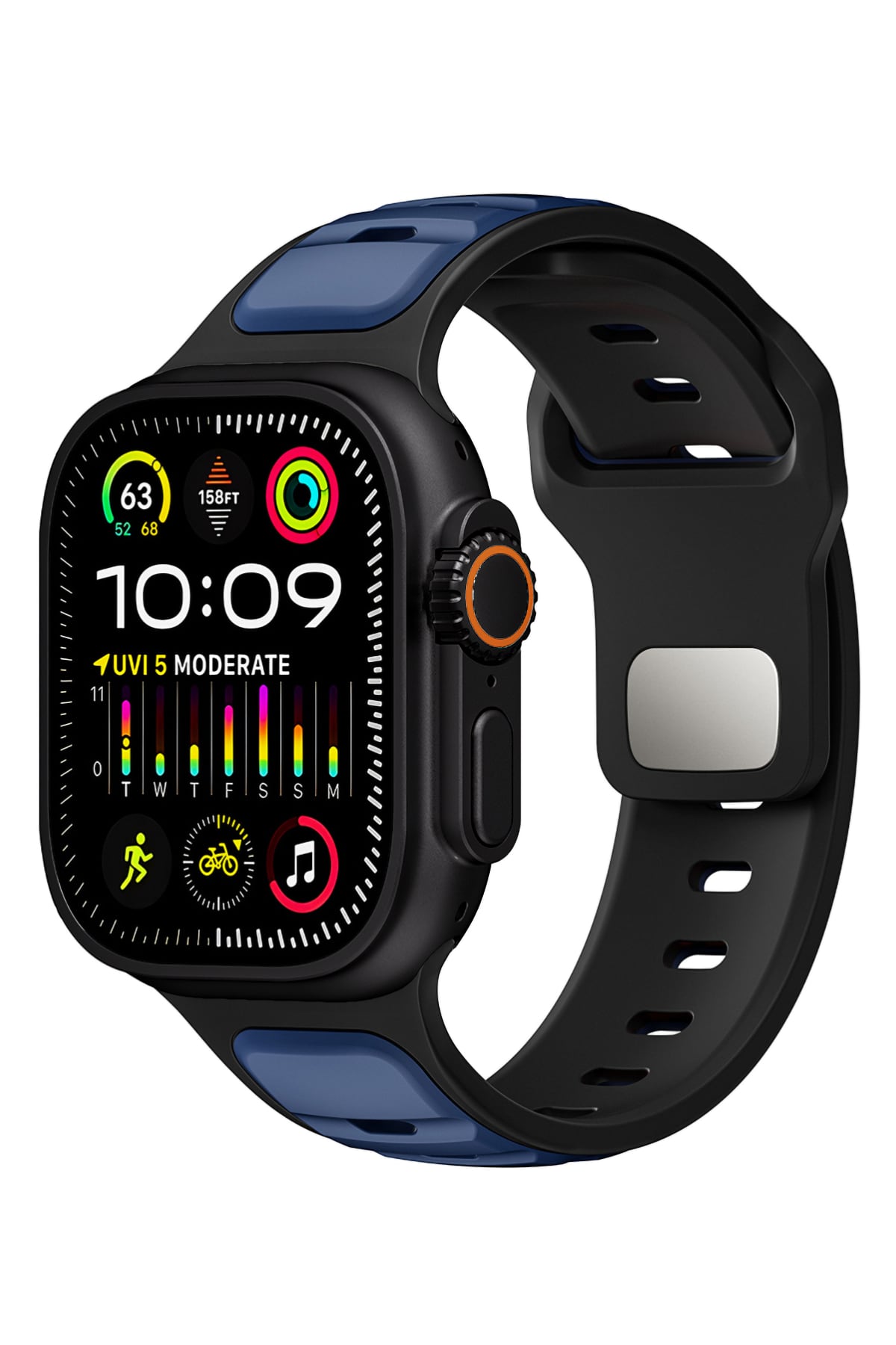 Apple Watch Ultra Uyumlu Dualflex Kordon Darkmarine bikordon