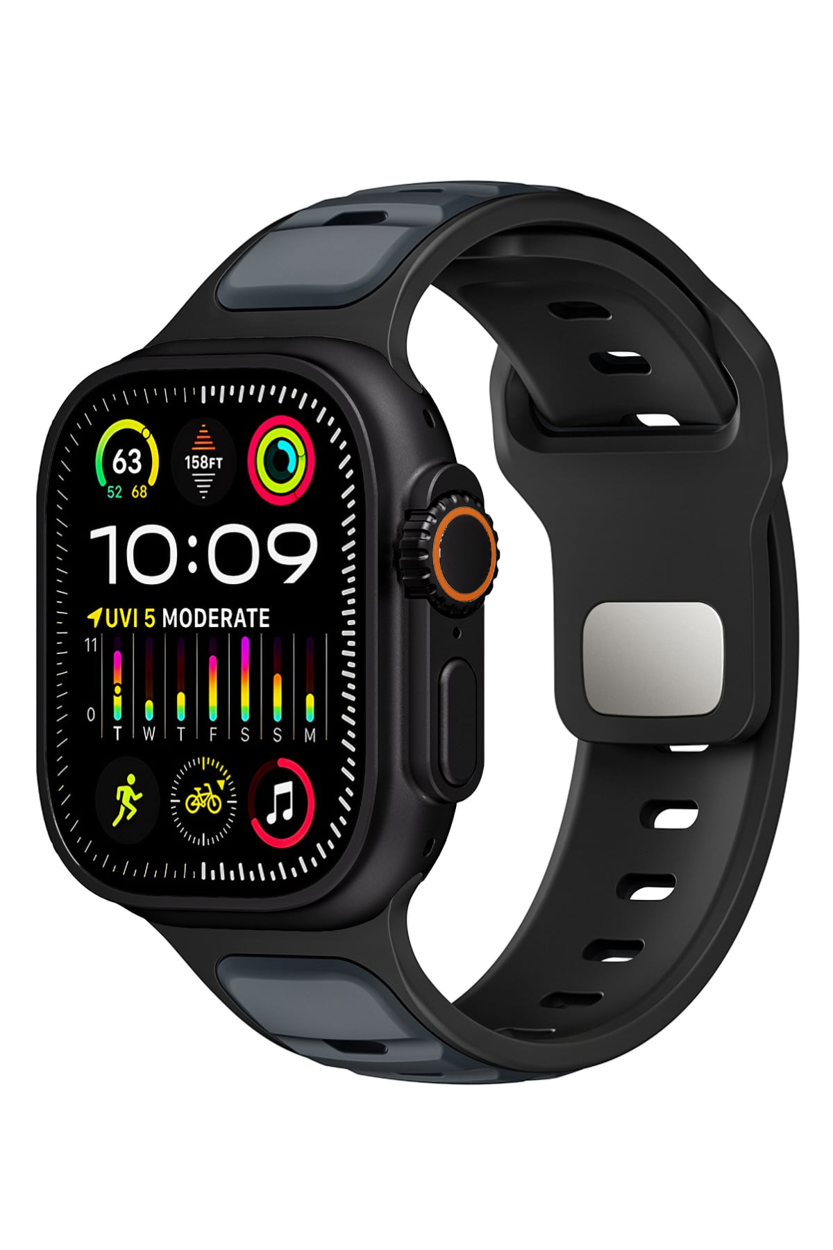 Apple Watch Ultra Uyumlu Dualflex Kordon Slatecore bikordon