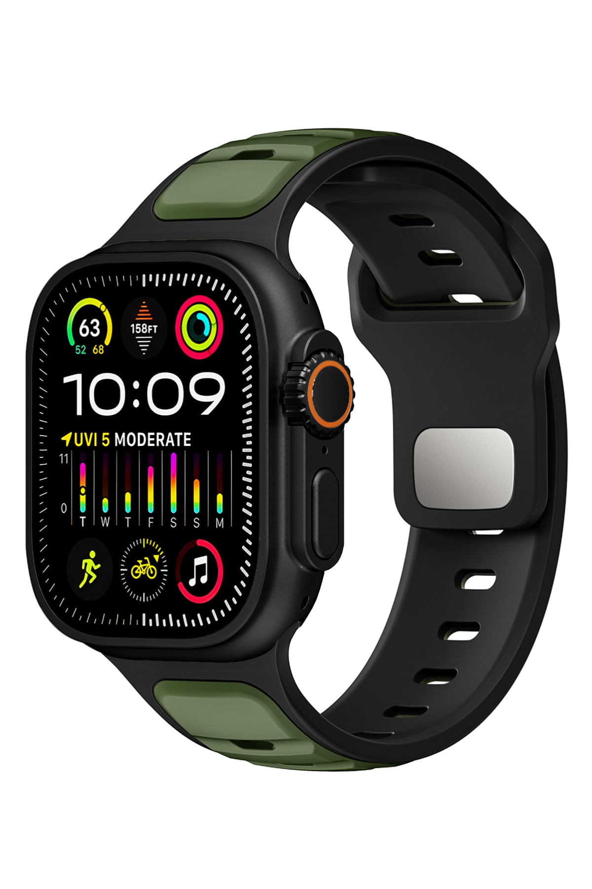 Apple Watch Ultra Uyumlu Dualflex Kordon Tactigreen bikordon