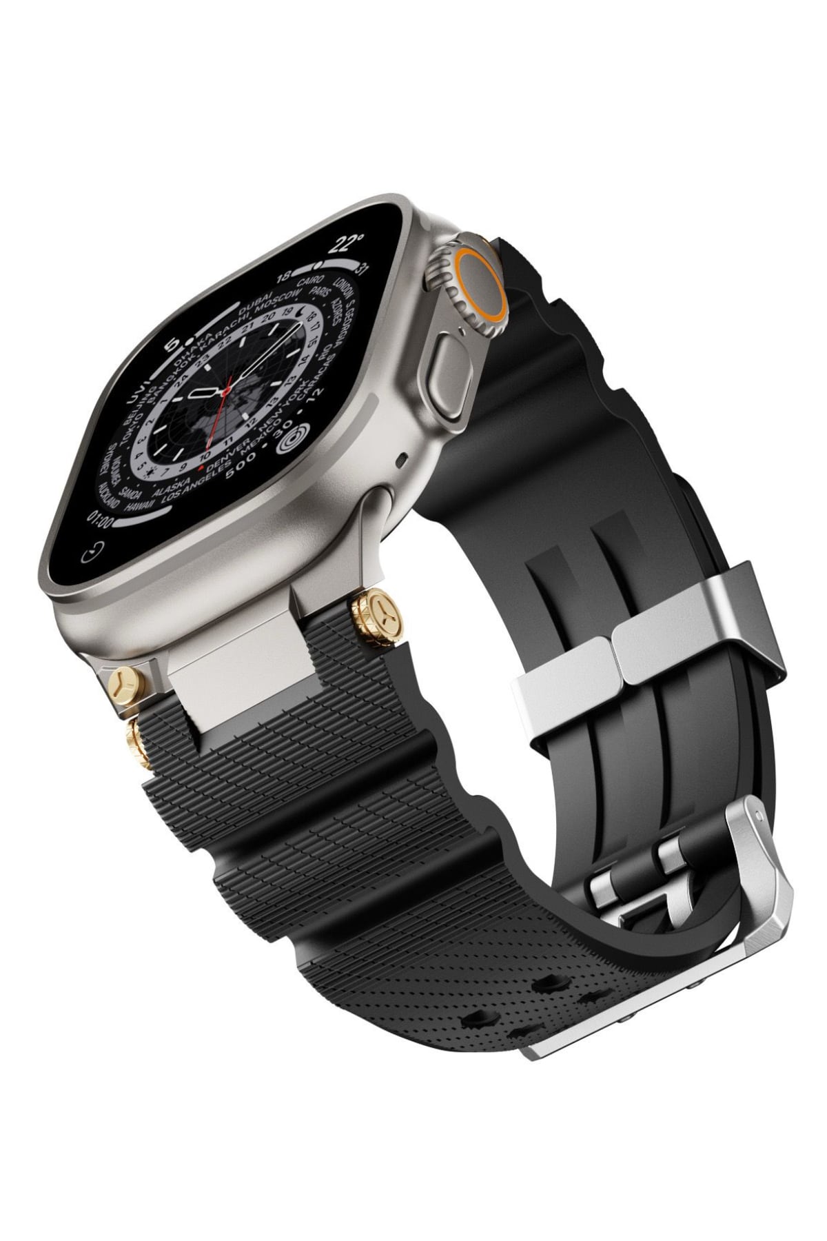 Apple Watch Ultra Uyumlu Gripline Kordon Blackout bikordon