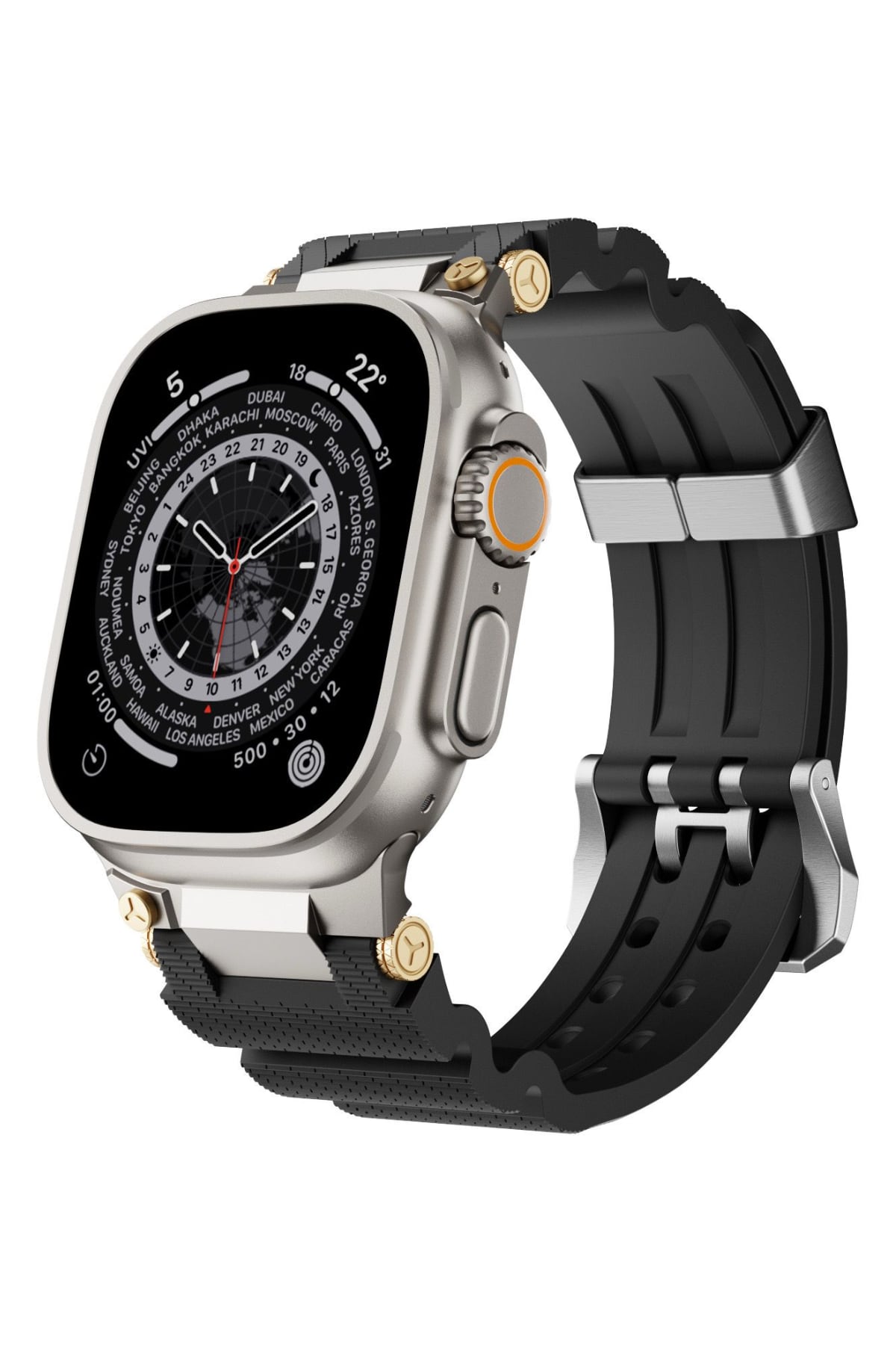 Apple Watch Ultra Uyumlu Gripline Kordon Blackout bikordon