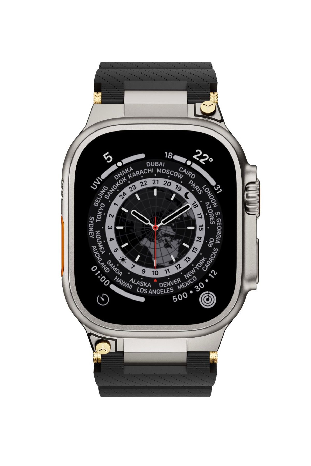 Apple Watch Ultra Uyumlu Gripline Kordon Blackout bikordon