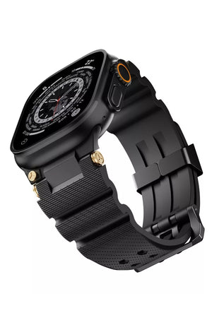 Apple Watch Ultra Uyumlu Gripline Kordon Blackout Siyah Toka bikordon