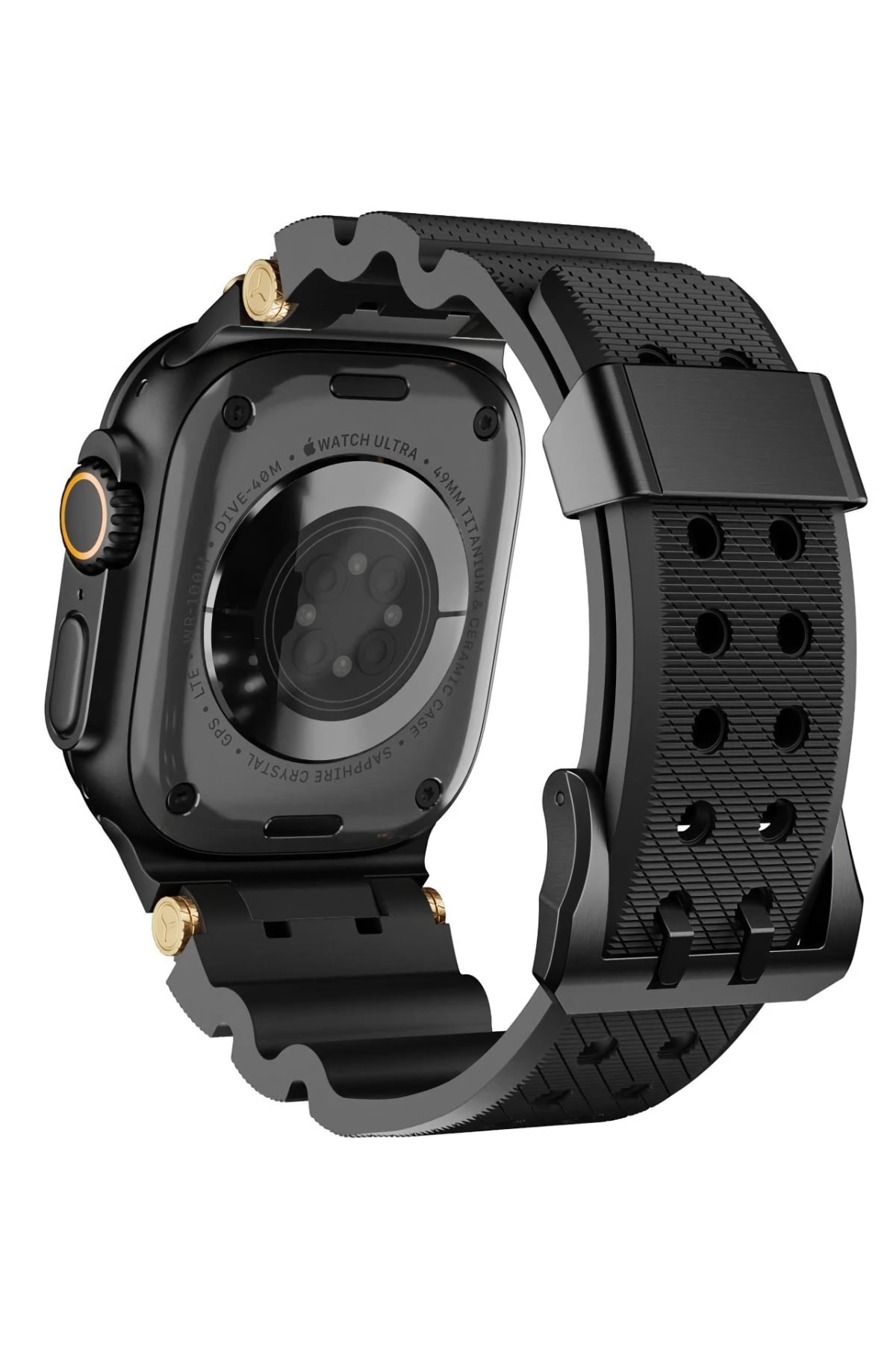 Apple Watch Ultra Uyumlu Gripline Kordon Blackout Siyah Toka bikordon