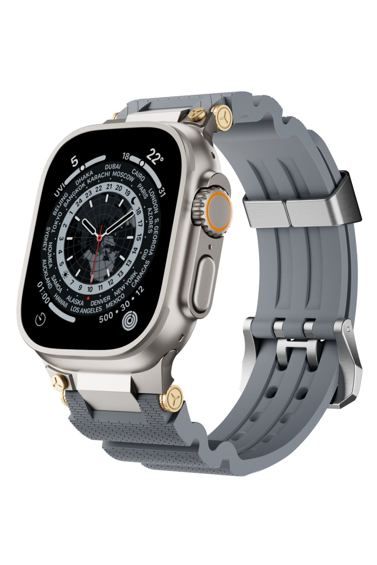 Apple Watch Ultra Uyumlu Gripline Kordon Monogrey bikordon