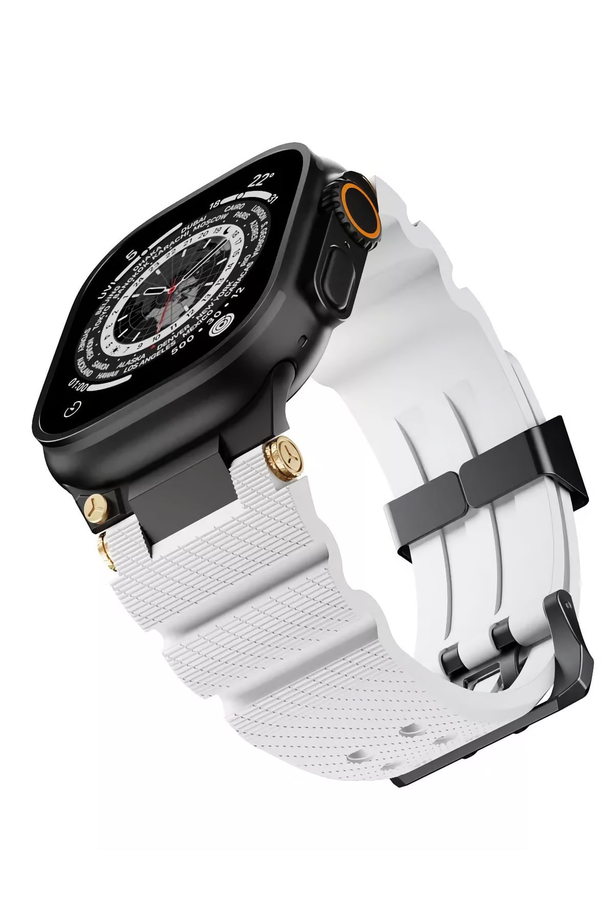 Apple Watch Ultra Uyumlu Gripline Kordon Nimbus Siyah Toka bikordon