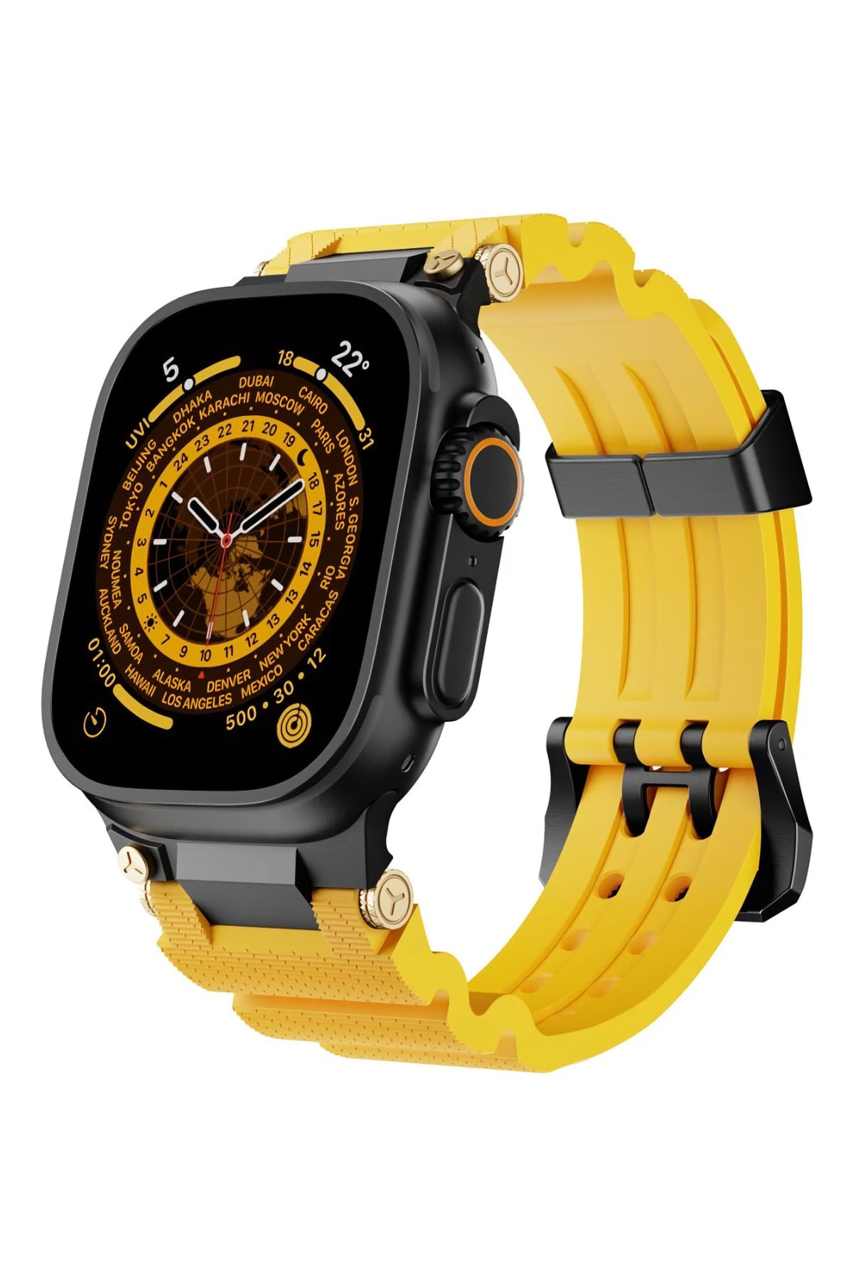 Apple Watch Ultra Uyumlu Gripline Kordon Solarix Siyah Toka bikordon