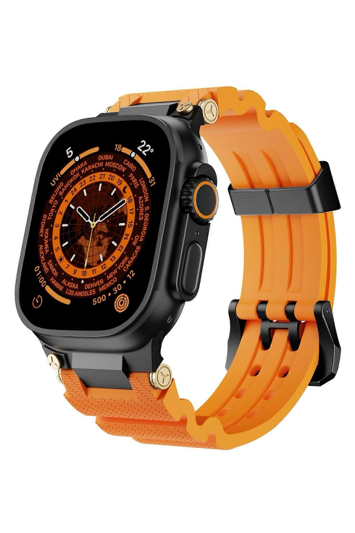 Apple Watch Ultra Uyumlu Gripline Kordon Torchlight Siyah Tokalı bikordon