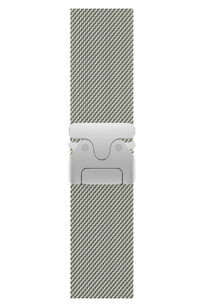 Apple Watch Ultra Uyumlu İnce Örgü Milano Loop Gümüş  bikordon