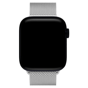 Apple Watch Ultra Uyumlu İnce Örgü Milano Loop Gümüş  bikordon