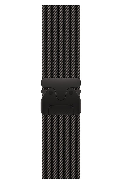 Apple Watch Ultra Uyumlu İnce Örgü Milano Loop Siyah  bikordon