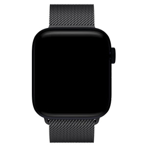 Apple Watch Ultra Uyumlu İnce Örgü Milano Loop Siyah  bikordon