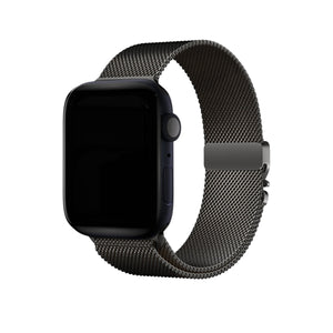 Apple Watch Ultra Uyumlu İnce Örgü Milano Loop Siyah  bikordon