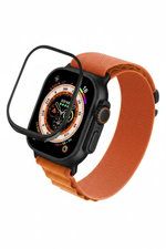 Apple Watch Ultra Uyumlu Metal Çerçeve Koruyucu Siyah bikordon