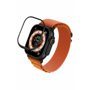 Apple Watch Ultra Uyumlu Metal Çerçeve Koruyucu Siyah bikordon