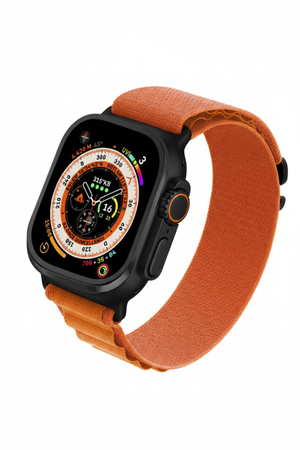 Apple Watch Ultra Uyumlu Metal Çerçeve Koruyucu Siyah bikordon