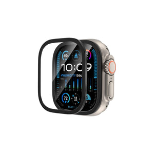 Apple Watch Ultra Uyumlu Metal Çerçeveli İnce Ekran Koruyucu Siyah bikordon