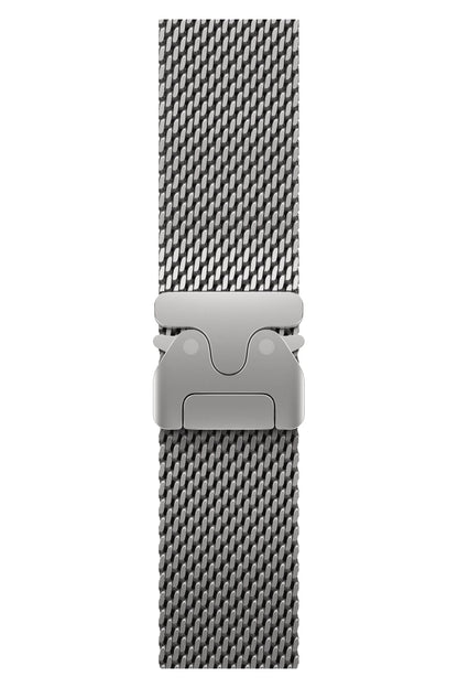 Apple Watch Ultra Uyumlu Kalın Örgü Milano Loop Gümüş Gri  bikordon