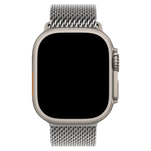 Apple Watch Ultra Uyumlu Kalın Örgü Milano Loop Gümüş Gri  bikordon