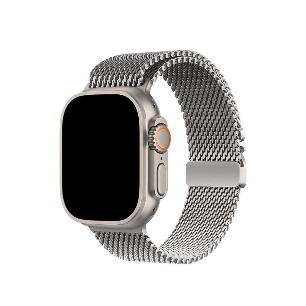 Apple Watch Ultra Uyumlu Kalın Örgü Milano Loop Gümüş Gri  bikordon