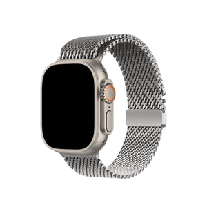 Apple Watch Ultra Uyumlu Kalın Örgü Milano Loop Gümüş Gri  bikordon